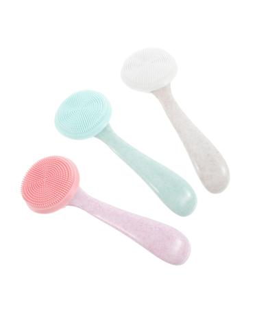 HONMEET 3 Pieces Cleansing Brush Facial Cleansing Brushes For Cleansing And Exfoliating Facial Care Lip Scrub Cleansing Brush Clean Cleansing Brush Silica Gel