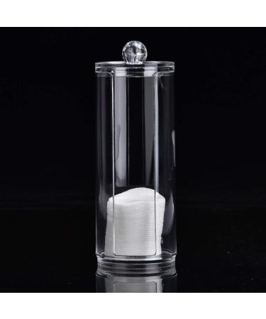 Round Cotton Storage with Lid - Acrylic Transparent Makeup Remover Organizer for Cosmetics - Buy Online on GoSupps.com