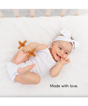 Moonjax Natural Rubber Baby Teething Toy - CPSIA Certified for Infants, Toddlers, Newborns - Buy Online on GoSupps.com