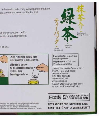 Kirkland Signature Green Tea Matcha Blend 100 bags - Buy Online on GoSupps.com