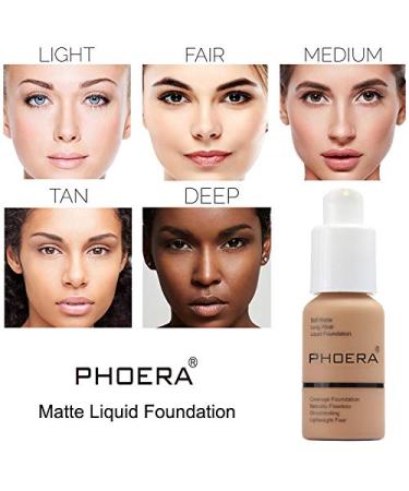 2 Pack PHOERA Foundation Flawless Soft Matte Liquid Foundation Makeup for Women.(104# Buff Beige and 105# Sand) - Buy Online on GoSupps.com