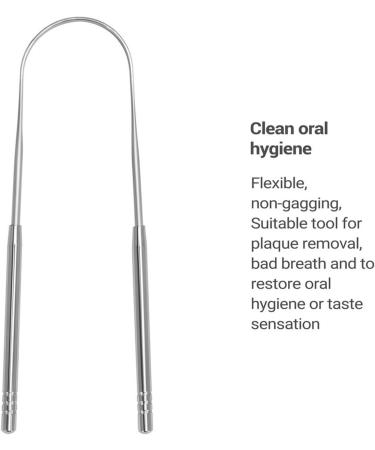 Metal Tongue Scraper - Stainless Steel Travel Tongue Cleaner for Fresh Breath & Oral Hygiene - Buy Online on GoSupps.com