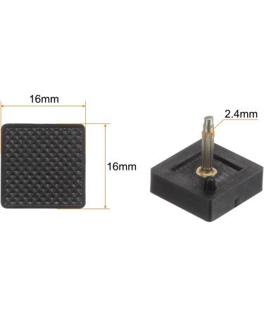 TPU Kitten Heel Replacement Tips for Women's High Heels - 3 Pairs, 2.4mm Pin, 16mm Square, Black - Buy Online on GoSupps.com