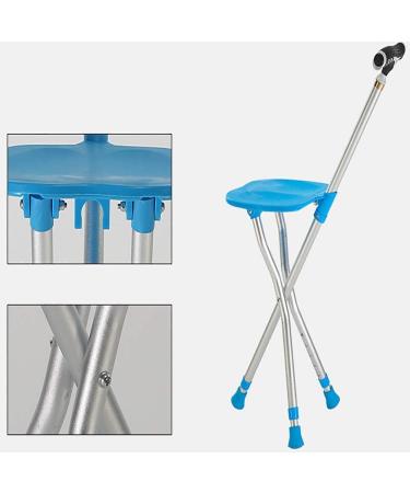 Adjustable Crutches Cane Seat Stool Retractable Lightweight Walking Stick with LED Light for Elderly Outdoor Travel Rest Stool Folding Chair Blue Crutches Decorate Lucky Star - Buy Online on GoSupps.com