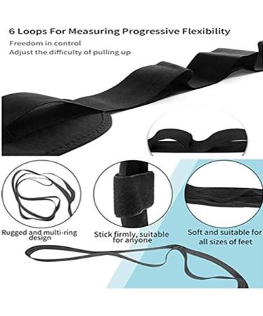 EOM Yoga Stretch Strap Leg Stretcher - Foot Stretching Belt with Loops for Rehabilitation & Gymnastics - Black - Buy Online on GoSupps.com