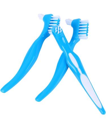 Mobestech Double-Sided Toothbrush Cleaning Tool for False Teeth 9 Piece Retainer Set | Effective Denture Care in Blue - Buy Online on GoSupps.com