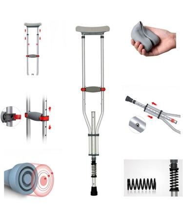 LINYUES Folding Portable Crutches for Adult Spring Underarm Crutches for Sports Injuries and Travel Aluminum Adjustable Medical Crutches (Size : 2 Pack) Double The Comfort - Buy Online on GoSupps.com