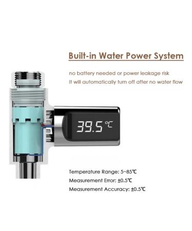 Digital Shower Thermometer 5 85 C | 360 Rotating LED Water Meter for Elderly & Children - Accurate Temperature Monitoring - Buy Online on GoSupps.com