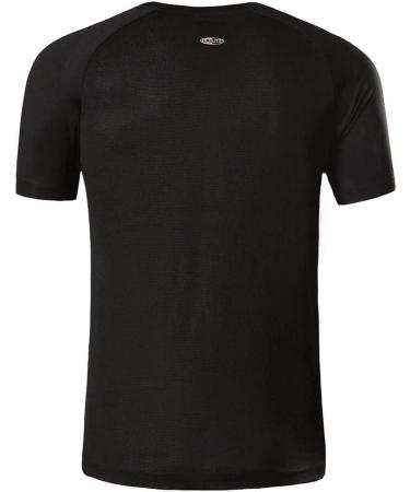 Sportides Men's Short Sleeve Dry Fit Sport Tee Shirt LSL133 - Large, Black - Buy Online on GoSupps.com