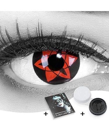 Buy MERALENS Colored Anime Contact Lenses - Sharingan Sasuke Red Black 3-Month Duration 2.0 Diopters - Perfect for Cosplay & Halloween! - Buy Online on GoSupps.com