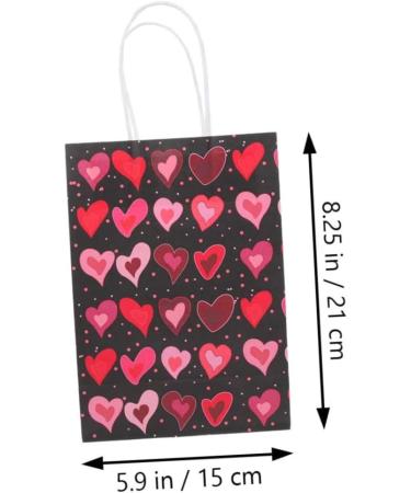 Gatuida 30 Pcs Valentine's Day Tote Valentines Day Goodie Bags Kids Birthday Storage Bag Organizer Heart Gift Bag Valentine Bags with Handles Love Heart Bag Kids Gifts Paper Souvenir Candy - Buy Online on GoSupps.com