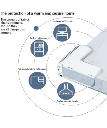 Transparent Silicone Safety Corner Guards for Childproofing Tables, Chairs, Furniture, and Cabinets - 20 Super Sticky L-Shaped and Round Protectors - Buy Online on GoSupps.com