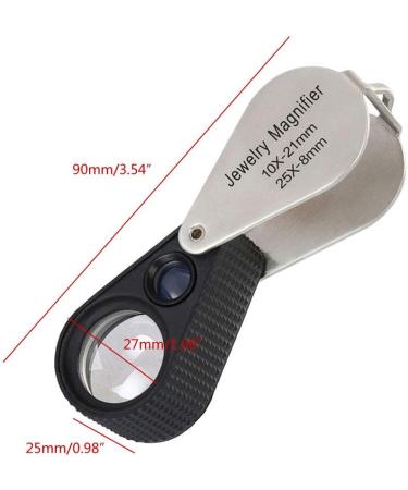 10X 25X Metal Folded Magnifier for Jewelry Reading Hobbies Insects Viewer Crafts Pocket Loupe Jewelers Loupe Workbench Sewing Repair Small Gift - Buy Online on GoSupps.com