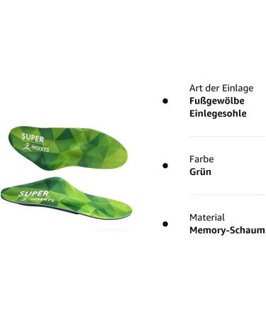 Supinserts Orthopedic Shoe Inserts for Flat Feet | Unisex Moderate Arch Support for Plantar Fasciitis Heel Pain Relief | Size Male 43.5-44 Female 43-44.5 - Buy Online on GoSupps.com