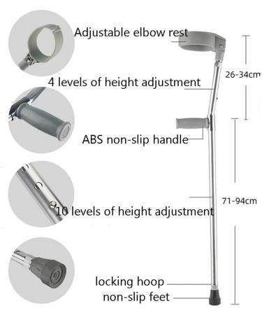 Aluminum Forearm Crutches for Adults Arm Crutch with Non-Slip Head Ergonomic Cane Walking Crutches Retractable Adjustable Wear-Resistant (Color : 2pcs) Anniversary Lucky Star - Buy Online on GoSupps.com