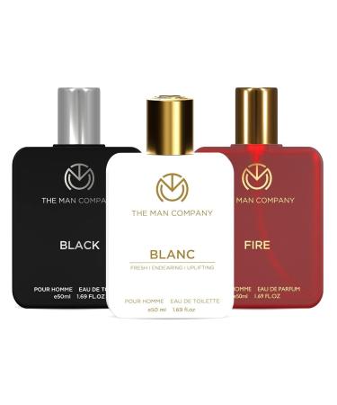 The Man.Company Eau de Toilette Trio 50ml each - Fire Blanc Black | Perfume for Men | Premium Luxury Long-Lasting Perfume Spray | Gift for Him