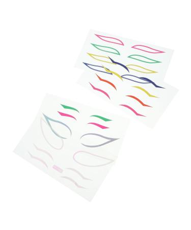 Healeved 12 Sets Paper Beauty Eyeliner Decal Waterproof Eyeliner Sticker Stickers 1 count (Pack of 1) Colorfulx3pcs