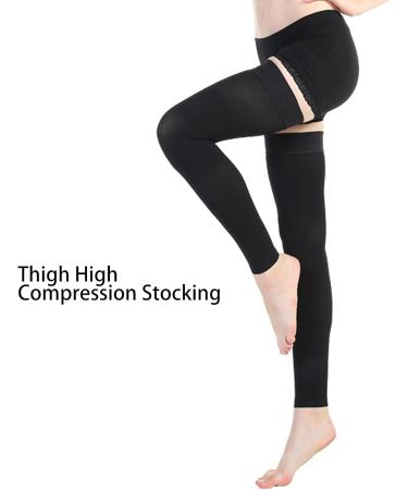 Buy Sonew Thigh-High Compression Stockings - Black S to XXL | Toe-Free Long Leg Gores for Men & Women | Non-Slip Travel & Sports Socks - Buy Online on GoSupps.com