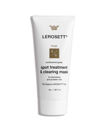 LEROSETT Spot Treatment & Clay Mask | Swedish Clay for Acne Prone & Oily Skin  Minimize Pores  Pimples  Blackheads  Detox & Blemishes. All-Natural. Vegan. No Additives 3 oz 3 Ounce (Pack of 1)
