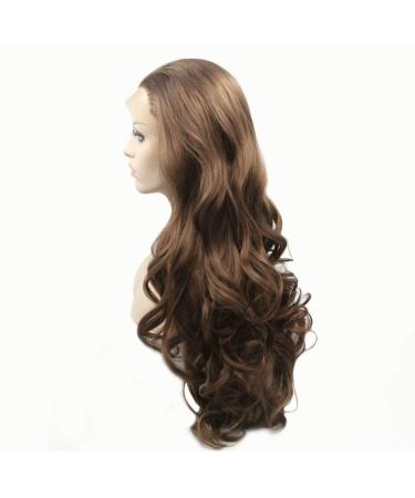 Buy 6# Dark Brown Lace Front Wig for Drag Queens & Women - High Temperature Synthetic Hair Natural Hairline 55.9 cm - Perfect for Parties & Weddings - Buy Online on GoSupps.com