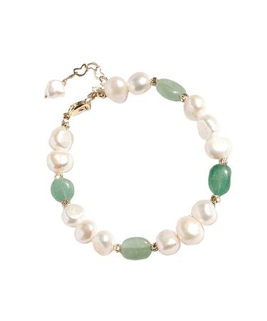 COLLBATH Charm Bracelet Mothers Day Pearl Bracelet Green Aventurine Bracelet Wrist Chain Fashion
