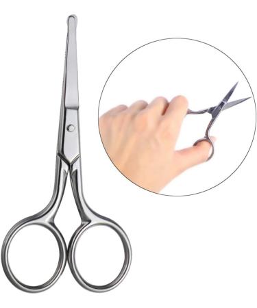 Premium Rounded Tip Hair Scissors for Mustache Eyebrows & Nose Hair Optimal Precision for Facial Grooming - Buy Online on GoSupps.com