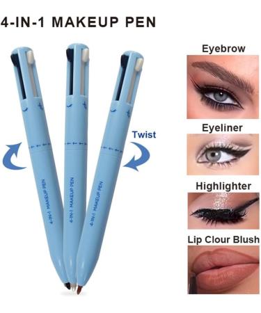 piuryue 4-In-1 Makeup Pen Touch-Up Pen Makeup Eyebrow Pencil Waterproof 4 Colors Multi-Function Makeup Beauty Pen 02 - Buy Online on GoSupps.com