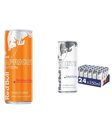 Set: Red Bull Energy Drink Apricot Edition (24 x 250 ml) & Energy Drink White Edition disposable (24 x 250 ml) with deposit - Germany set with White Edition