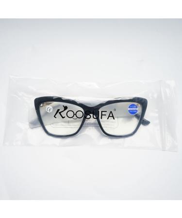 Koosufa Retro Cateye Anti-Blue Light Reading Glasses for Women | Hornlillen Fashion & Anti-Fatigue | 1.0 to 4.0 Strengths Available - Buy Online on GoSupps.com