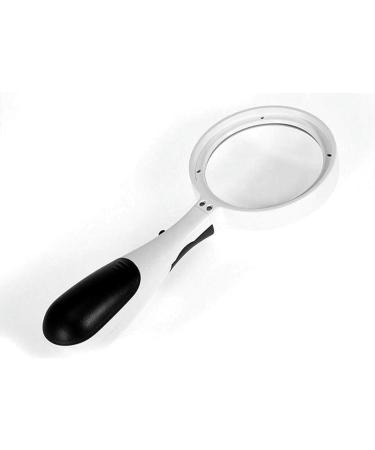 Portable Magnifier 3 Times Handheld with LED Light Reading Black and White Handle Glass Material Full of Stars