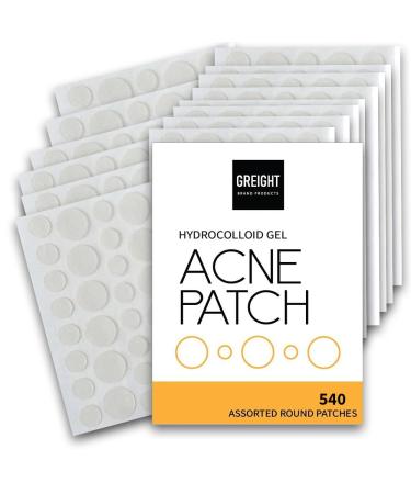 Hydrocolloid Acne Pimple Patches (540 Patches 2 Sizes) - Invisible Spot Cover For Acne Treatments Breakout Conceals Acne Reduces Pimples and Blackheads