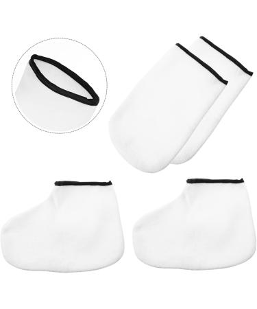 Healeved 6 Pairs Hand and Foot Mask Wax Tools Paraffin Wax Mitt Paraffin Wax Liners Thermal Mitten Paraffin Wax for Hands Spa Gloves and Socks Boot Glove Polyester White Take a Bath Remover - Buy Online on GoSupps.com
