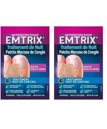 EMTRIX - Patch Nuit Traitement Mycose Ongle Pied - Formule Brevet e - Cliniquement Prouv - R duit La D coloration Normalise L' paisseur - Agit Pendant Votre Sommeil - 14 Patchs (Lot de 2) 14 unit (Lot de 2)