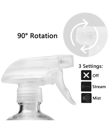 16oz Glass Spray Bottles - Refillable Boston Round Container for Essential Oils, Cleaning Products - White (2 Pack) - Buy Online on GoSupps.com