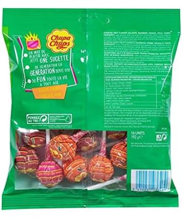 CHUPA CHUPS - Fruit Lollipops 192G - Pack of 4 - Sold in Packs - Buy Online on GoSupps.com