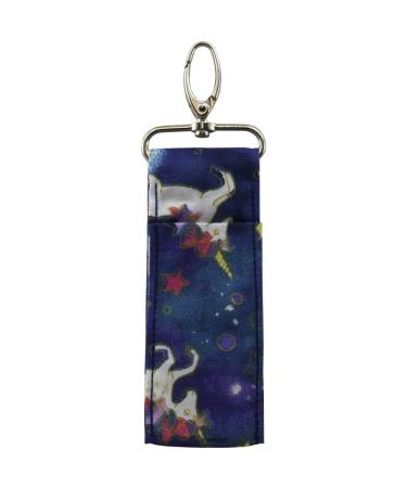 1 UNICORN Patterned Material Lip Balm Holsters LIPSTICK HOLDER WITH Metal Clip
