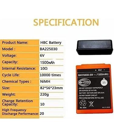 6V HBC Radiomatic BA225030 Ni-Mh Battery - 1500mAh for Crane Remote Control & Pump Truck | International Shipping Available - Buy Online on GoSupps.com
