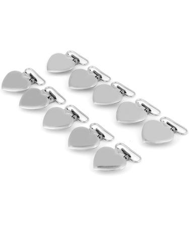 10pc Metal Heart Suspender Clips - DIY Pacifier Clips & Bib Holders | Perfect for Toys & Baby Essentials - Buy Online on GoSupps.com