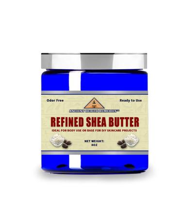 Naturally Refined AFRICAN IVORY WHITE SHEA BUTTER BLOCKS/JAR UNSCENTED Bulk Size for Anti Aging Dry Skin DIY Body Butter Recipes Base for Skincare Babycare and DIY Soap Making Projects. (8 oz)