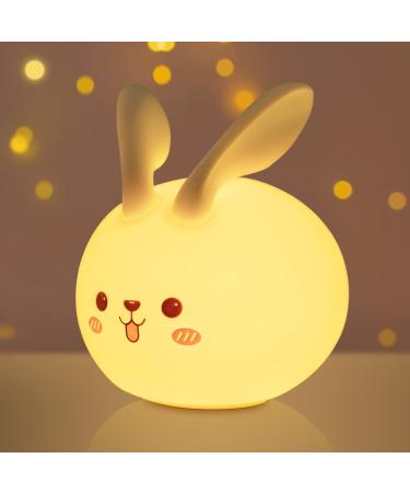 Danolt Bunny Night Lights Kids Portable Baby Night Light Cute Gifts USB Rechargeable and Battery Powered