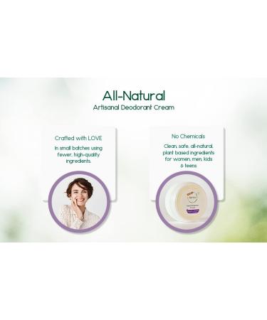 BeNat Vegan Deodorant Cream - Artisanal & Natural for Women Men & Teens | Lavender & Geranium - Safe & Effective Ingredients - Buy Online on GoSupps.com