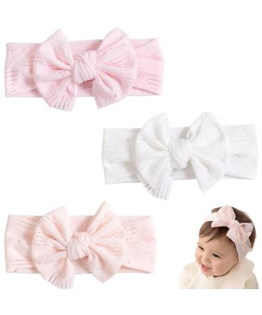 3 pieces baby headband girl with knotted frontal ligaments knot headband elastic grinding turban hair band head wraps for children toddlers infants