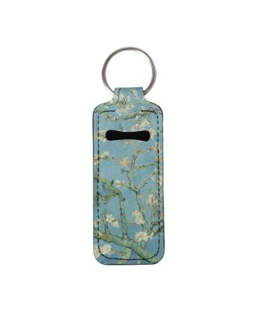 JooMeryer Women's Van Gogh Oil Painting Printed Chapstick Holders Lip Balm Holder Chapstick Sleeve Pouch Portable Pocket Keychains Blossoming Almond Tree Blossoming Almond Tree 1