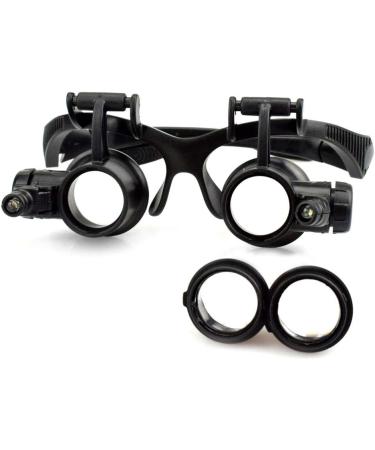 Glasses Magnifier Cold Warm Light Source Glass with Led Light 6 Lenses with 2 LED Light Illuminated Magnifier It is Suggested to Use A Single Eye for Viewing at Area Only Because Will - Buy Online on GoSupps.com