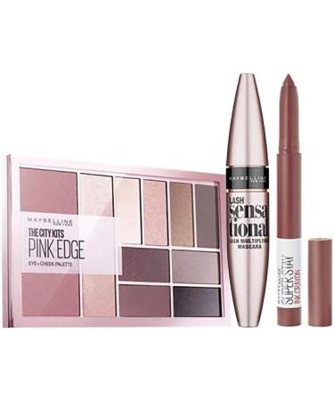 Maybelline 5th Avenue Shopaholic Makeup Gift Set for Women with Lash Sensational Mascara, Pink Edge Shadow Palette, and Superstay Crayon Lipstick - Buy Online on GoSupps.com