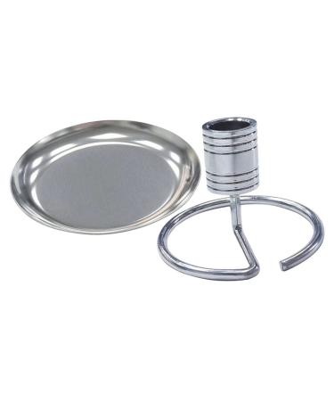 Alipis 1 set household fire extinguisher Safe Moxa-Rack Stand Massage bowl device collector Moxibusion metal accessories rustproof with holder stick burner frame for storage base 10x10cm silver