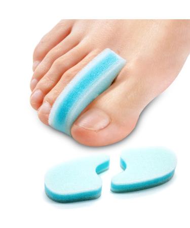 Sumiwish Foam Toe Separators 10 Pack Breathable Toe Spacers Reduce Friction and Relieve Corns Pain Overlapping Toes Corrector - (Blue)