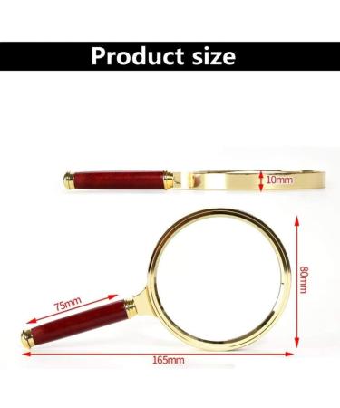 10X Glass HD Lens Redwood Handle Large Handheld Magnifier for Kids Jewellers Reading Newspaper Books Elderly The Best Gift Loupe Good Times - Buy Online on GoSupps.com