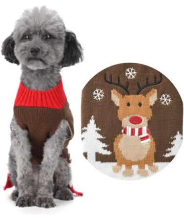 ABRRLO Christmas Dog Sweater | Warm Pet Sweater for Small & Medium Dogs (XS Deer) - Cozy Holiday Attire - Buy Online on GoSupps.com