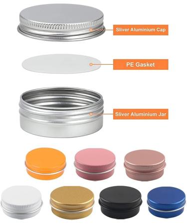 empty jars with lids cosmetic jar B0CL9KV58748 PC 10ml Blue Empty Round Aluminium Tins with Screw Lids Storage Jars Cosmetics Containers Pots with 6 Spatula (Color : Gold Size : 15ml) (Color : Oranj - Buy Online on GoSupps.com